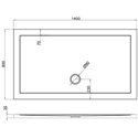 Receveur de douche Z11 rectangle bonde au milieu Z1177 140x80 cm