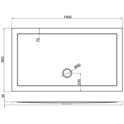 Receveur de douche Z11 rectangle bonde au milieu Z1178A 140x90 cm Anti-dérapant