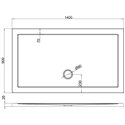 Receveur de douche Z11 rectangle bonde au milieu Z1178A 140x90 cm Anti-dérapant