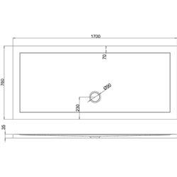 Receveur de douche Z11 rectangle bonde au milieu Z1184 170x76 cm