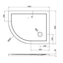 Receveur de douche Z11 1/4 de rond rectangulaire Z1199 100x80 gauche