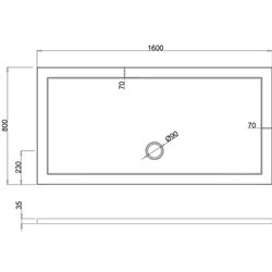 Receveur de douche Z11 rectangle bonde au milieu Z1231A 160x80 cm Anti-dérapant