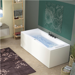 Baignoire balneo Concerto vitalité 180x80 cm, tête à droite