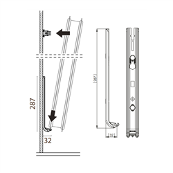 Consoles de fixation blanches pour radiateur vertical type 20,21,22 de largeur 450 mm