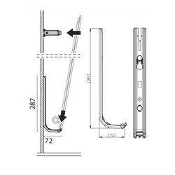 Consoles de fixation chromées pour radiateur vertical type 10 de largeur 450 mm