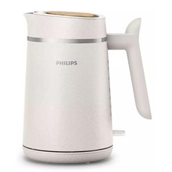 Bouilloire 1,7 L sans fil avec socle 360° Eco Conscious HD9365.10 2200 Watts blanc soyeux mat