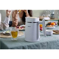 Bouilloire 1,7 L sans fil avec socle 360° Eco Conscious HD9365.10 2200 Watts blanc soyeux mat