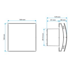 Extracteur ponctuel GRAPHIC Détection d'humidité Ø125 mm