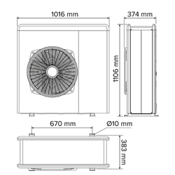 Pompe à chaleur air eau Nimbus Compact 50 S Net, 5 kWatts Monophasé
