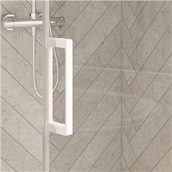 Porte pivotante (intérieur/extérieur) Smart design P sans seuil profilé blanc et verre transparent 1220-1250 mm