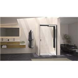 Paroi de douche avec 1 volet coulissant Flat C partie fixe à droite passage à gauche 1175-1205 mm