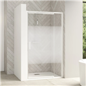 Porte pivotante Smart design P extensible avec seuil profilé blanc et verre cosmos 970-1100 mm