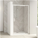 Porte pivotante Smart design P extensible avec seuil profilé blanc et verre transparent 970-1100 mm