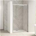 Porte pivotante Smart design P extensible avec seuil profilé chromé et verre transparent 1070-1100 mm
