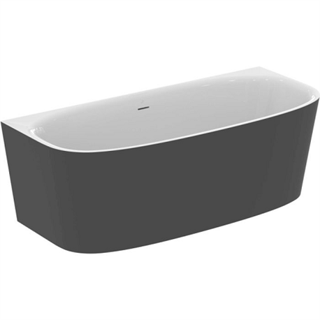 Baignoire semi ilot Dea 180x80 cm, Noir mat 220 Litres