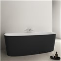 Baignoire semi ilot Dea 180x80 cm, Noir mat 220 Litres