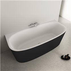 Baignoire semi ilot Dea 180x80 cm, Noir mat 220 Litres