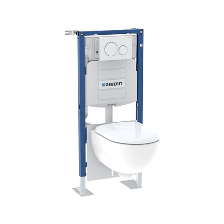 Bâti-support Duofix WC 112 cm avec réservoir à encaster, plaque de déclenchement et WC suspendu Bâti-support Duofix WC 112 cm avec réservoir à encaster, plaque de déclenchement et WC suspendu