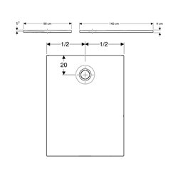 Receveur de douche rectangulaire Renova 90x140 cm