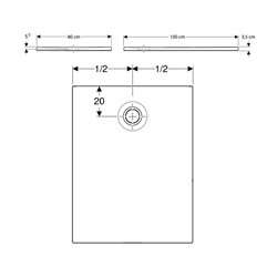 Receveur de douche rectangulaire Renova 80x80 cm