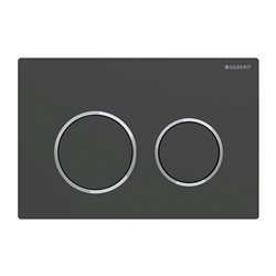 Plaque de déclenchement Omega20 Noir mat laqué Anneaux chromé brillant