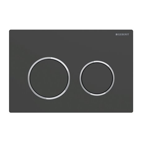 Plaque de déclenchement Omega20 Noir mat laqué Anneaux chromé brillant