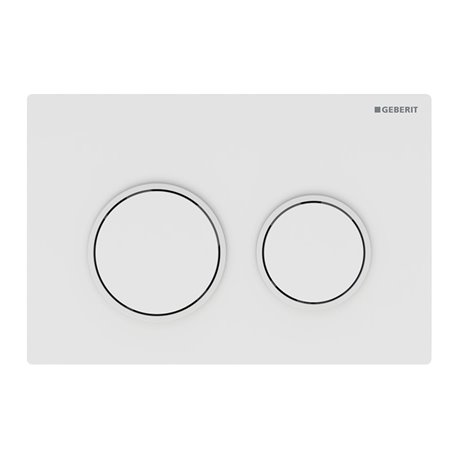 Plaque de déclenchement Omega20 Blanc Anneaux blanc mat