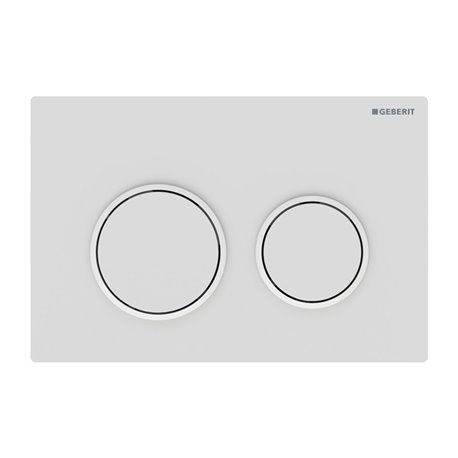 Plaque de déclenchement Omega20 Blanc mat laqué Anneaux blanc