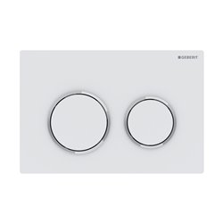 Plaque de déclenchement Omega20 Blanc mat laqué Anneaux chromé brillant