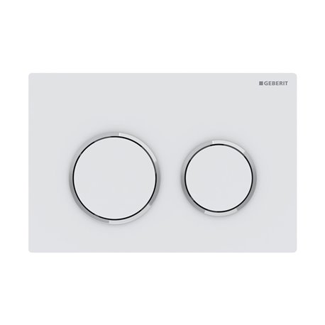 Plaque de déclenchement Omega20 Blanc mat laqué Anneaux chromé brillant