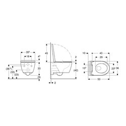 WC suspendu iCon 360x375x530 mm Sans bride