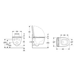 WC suspendu iCon compact 360x378x490 mm Sans bride