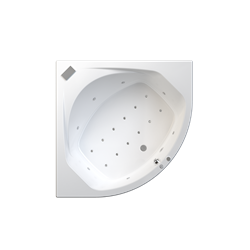 Baignoire balneo Otea start mixte digit 140 cm, tête à droite