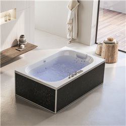 Tablier pour balnéo Marbre noir et cuivre façade 200 cm