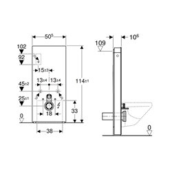 Panneau sanitaire Monolith Plus WC suspendu Verre noir / aluminium chromé noir 114 cm