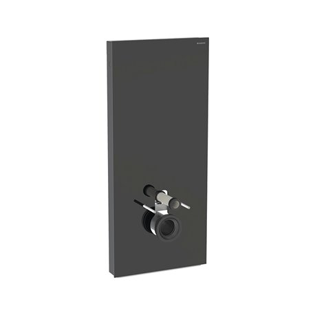 Panneau sanitaire Monolith Plus WC suspendu Verre noir / aluminium chromé noir 114 cm Panneau sanitaire Monolith Plus WC suspendu Verre noir / aluminium chromé noir 114 cm
