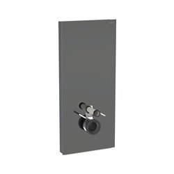 Panneau sanitaire Monolith Plus WC suspendu Verre gris velouté / aluminium chromé noir 114 cm
