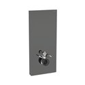 Panneau sanitaire Monolith Plus WC suspendu Verre gris velouté / aluminium chromé noir 114 cm