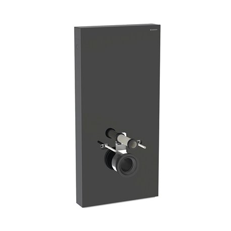 Panneau sanitaire Monolith Plus WC suspendu Verre noir / aluminium chromé noir 101 cm Panneau sanitaire Monolith Plus WC suspendu Verre noir / aluminium chromé noir 101 cm