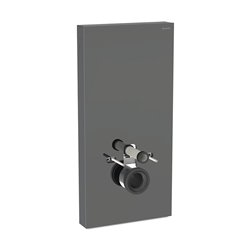 Panneau sanitaire Monolith Plus WC suspendu Verre gris velouté / aluminium chromé noir 101 cm