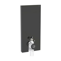 Panneau sanitaire Monolith WC sol Verre noir / aluminium chromé noir 114 cm