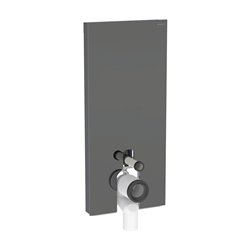 Panneau sanitaire Monolith WC sol Verre gris velouté / aluminium chromé noir 114 cm