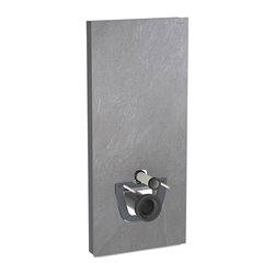 Panneau sanitaire Monolith WC suspendu Grès-céramique ardoise / aluminium chromé noir 114 cm