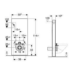 Panneau sanitaire Monolith WC suspendu Grès-céramique ardoise / aluminium chromé noir 114 cm