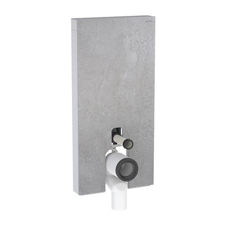 Panneau sanitaire Monolith WC sol Grès-céramique béton / aluminium chromé noir 101 cm Panneau sanitaire Monolith WC sol Grès-céramique béton / aluminium chromé noir 101 cm