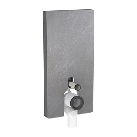 Panneau sanitaire Monolith WC sol Grès-céramique ardoise / aluminium chromé noir 101 cm Panneau sanitaire Monolith WC sol Grès-céramique ardoise / aluminium chromé noir 101 cm