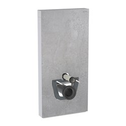 Panneau sanitaire Monolith WC suspendu Grès-céramique béton / aluminium chromé noir 101 cm