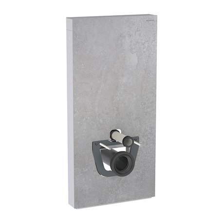 Panneau sanitaire Monolith WC suspendu Grès-céramique béton / aluminium chromé noir 101 cm Panneau sanitaire Monolith WC suspendu Grès-céramique béton / aluminium chromé noir 101 cm