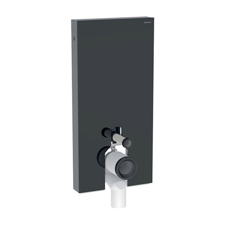 Panneau sanitaire Monolith WC sol Verre noir / aluminium chromé noir 101 cm Panneau sanitaire Monolith WC sol Verre noir / aluminium chromé noir 101 cm
