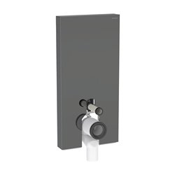 Panneau sanitaire Monolith WC sol Verre gris velouté / aluminium chromé noir 101 cm
